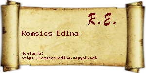 Romsics Edina névjegykártya