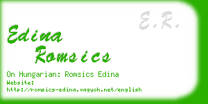 edina romsics business card